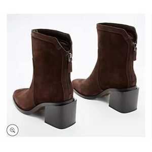 Vince Camuto Kortimy Root Beer Suede Block Heel Ankle Boots Women Size‎ 7M